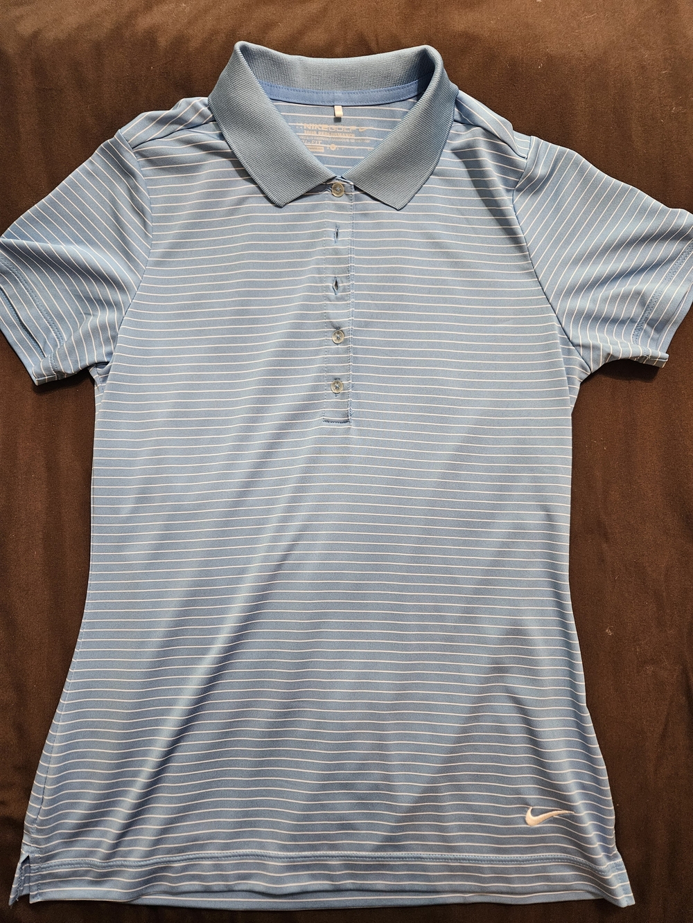Nike Women’s Light Blue Striped Polo Shirt